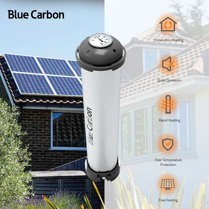 Calefacción solar de carbono azul para habitación, calentador eléctrico de 24v CC para uso doméstico