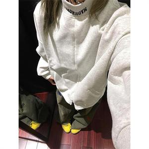 Sweat à capuche gris en laine à motif floral, col montant demi-zippé pour homme, style rétro américain, épais et haut de gamme, automne et hiver - Product Image 1