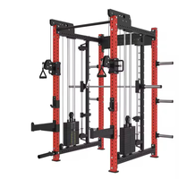 Cage de musculation multifonctionnelle en acier inoxydable pour usage commercial, équipement de gym, rack à squats, système de poulies, crossover de câbles, machine Smith
