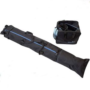 BSCI Factory Padded Two-Padded Two-Piece Ski roller and <b>Boot</b> Bag double ski travel bag Combo Store Transport Ski - Product Image 1