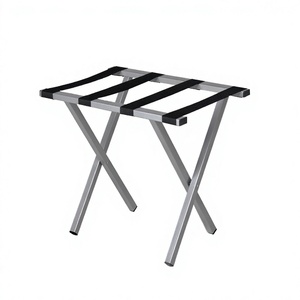 Advantageous Design Luggage Rack Handmade Metal Silver Color Folding Luggage Rack <b>Suitcase</b> Holder By Home Arts - Product Image 1