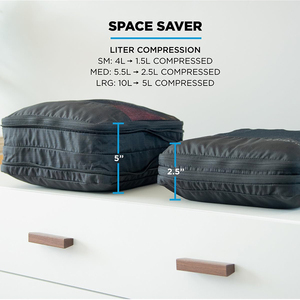 Ensemble de 3 cubes d'emballage de compression en nylon Accessoires de voyage étanches personnalisés Organisateurs d'emballage extensibles - Product Image 5