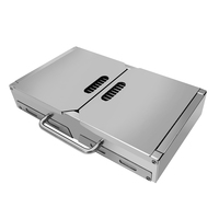 Barbecue de camping portable en acier inoxydable pour Yakitori, Hibachi, Kebab, au charbon de bois, pliable, pour table, avec fonction fumoir