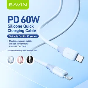 BAVIN CB306 60w Type C Cell Android Phone Super Fast Charging Data Cable For Iphone 15 Pro Max