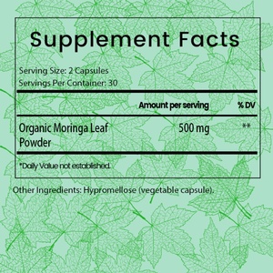 Capsules d'extrait de Moringa Antioxydant Feuille de Moringa Énergie quotidienne Soutien immunitaire Favoriser le sommeil Complément énergétique Complément alimentaire - Product Image 2