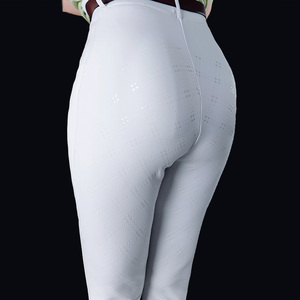 Leggings en polaire d'hiver en silicone, poids lourd 320G, pantalon d'équitation, fabricant, deux poches latérales, culotte d'équitation blanche - Product Image 4