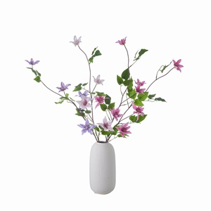 ดอกคลีมาติสประดิษฐ์ CallaFloral ก้านเดี่ยว สีขาว ชมพู ม่วง ทำจากโพลีเอสเตอร์ สำหรับตกแต่งงานแต่งงานภายในอาคาร - Product Image 5