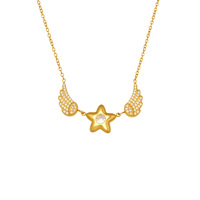 Collier pendentif étoile en zircon minimaliste tendance de luxe, chaîne en acier inoxydable style bambou, pour femme, usage quotidien, vente en gros