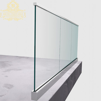 Conception contemporaine cadre en aluminium rampes en acier inoxydable balustrade en verre pour escaliers