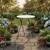 Tables rondes pliantes modernes et légères pour événements et fêtes, en plastique HDPE, pour pique-niques en plein air