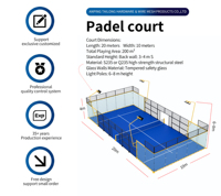 Açık Hava Spor Sahası Mobil Çelik Padel Kortu 20x10M Geçici Taşınabilir Yükseltilmiş Platformlu Suni Çimli Padel Kortu