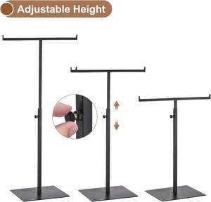 Adjustable Height Double Hook Handbag <b>Stand</b> Bag Display Modern Eco-Friendly for Easy Assembly for Metal T Bar <b>Hanger</b> - Product Image 4