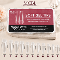 Ongles en acrylique prêts à l'emploi, confortables, en forme d'amande, à tenue forte, durables, résistants aux écaillures, faciles à poser, surface lisse, compatibles gel