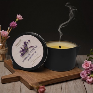 Huile Essentielle de Luxe 6oz, Huile de <span class=keywords><strong>Massage</strong></span> Spa, Bougie en Gros avec Pot en Étain à Bec Noir pour Pédicure Corporelle Sensuelle - Product Image 2