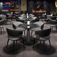 Ensemble table et chaises de mobilier de bar et restaurant J2S, sièges de banquette modernes commerciaux pour projets hôteliers, solution clé en main