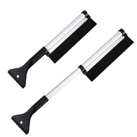Pelle à neige télescopique pour voiture, brosse à neige, pelle à glace, déneigeur multifonctionnel, grattoir à glace d'hiver 65 cm