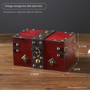 Caja del Tesoro de madera vintage, accesorios de tiro antiguos, almacenamiento de escritorio colorido con plástico PP para búsqueda de habitación secreta, almacenamiento de alimentos - Product Image 6
