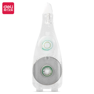 Deli Push Button Correction Tape 12m Refillable Pen Shape Office Stationery - Product Image 1