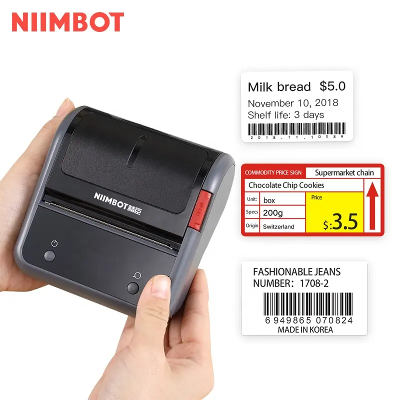 NIIMBOT B3S heißer 3 Zoll 75mm schwarzer tragbarer Smart-Drucker-Thermo drucker für Flaschen aufkleber Preis schild