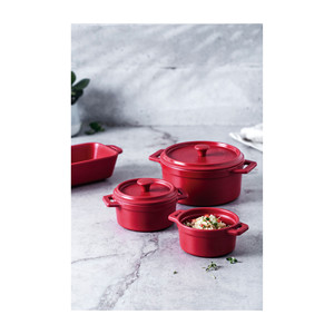 Mini cacerola roja de melamina para hornear, pequeña, para porciones individuales - Product Image 2