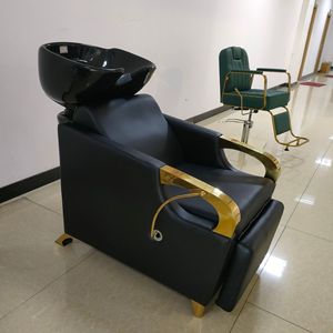 Sillón de Lavado de Cabello Reclinable Moderno de Lujo con Lavabo Metálico para Salón de Belleza, Barbería y Peluquería - Product Image 6