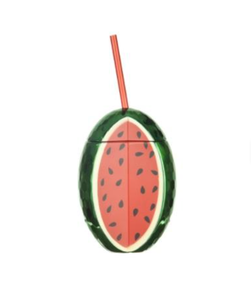 Vaso de PET con Forma de Rodaja de Sandía con Pajita, Reutilizable y Ecológico para Playa, Piscina, Camping y Uso al Aire Libre - Opción de Logotipo Personalizado - Product Image 3