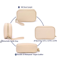 Sacs cosmétiques en cuir imperméables personnalisés pour les voyages, fermeture éclair, poignée souple, sac de rangement pour 12 bouteilles d'huile, sac de transport pour huiles essentielles