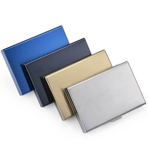 Porte-cartes <span class=keywords><strong>de</strong></span> <span class=keywords><strong>visite</strong></span> RFID à trois volets pour hommes, style <span class=keywords><strong>simple</strong></span>, avec logo personnalisé, petit boîtier métallique en aluminium pour cartes <span class=keywords><strong>de</strong></span> crédit - Product Image 2