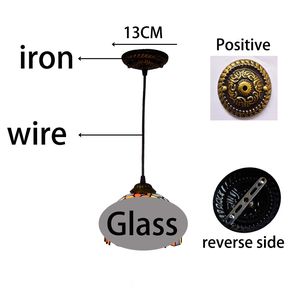 Lampada a sospensione girasole 15CM lampada a sospensione a soffitto in vetro colorato stile Tiffany <span class=keywords><strong>per</strong></span> illuminazione lampadario balcone corridoio corridoio Bar - Product Image 5