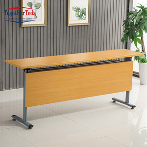 Table de réunion, de formation et d'étude, bureau pliable pour le personnel avec roulettes, bureau pliable - Product Image 3
