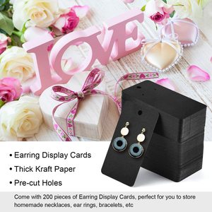 Emballage de bijoux personnalisé moderne avec logo, carte noire pour bijoux - Product Image 5