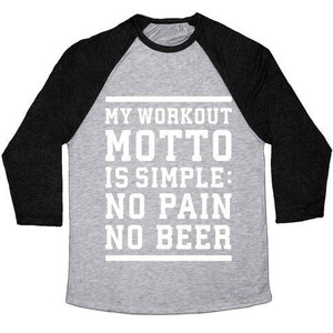 No Pain No Beer Camiseta de béisbol unisex de mezcla triple - Product Image 2