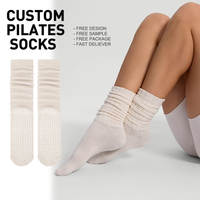 Chaussettes de Pilates personnalisées avec logo, antidérapantes, pour femmes, pour le yoga, l'automne, écologiques, pour studio de fitness, commandes en gros