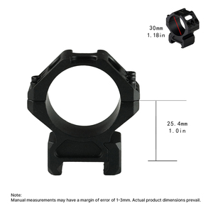 Anneaux de montage pour lunette BANGBANG en aluminium, tube de 30 mm pour base de montage de 20 mm, triple rangée de vis, hauteur centrale de 1,0 po, noir (sports de plein air) - Product Image 3