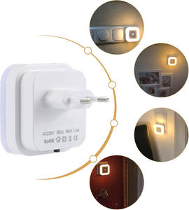 Lámpara LED Cuadrada Enchufable, Luz Nocturna Cálida, Minimalista, Mini, Enchufe EU/US, Decorativa para Hogar, Dormitorio, Habitación Infantil - Product Image 2