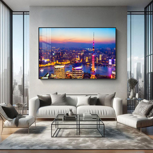 Quadro di Lusso in Resina Epossidica <span class=keywords><strong>con</strong></span> Diamanti Intarsiati a Mano, Grande <span class=keywords><strong>Cornice</strong></span> in Alluminio, Paesaggio Urbano, Natura Morta per Soggiorno e Arredamento Hotel - Product Image 3