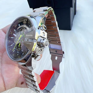 นาฬิกาข้อมือผู้ชาย DS โครโนกราฟ พร้อมไฟกลางคืน ตัวเรือนสแตนเลส กันน้ำ สีน้ำเงิน เครื่องควอตซ์ ETA สไตล์ธุรกิจและสปอร์ต - Product Image 3