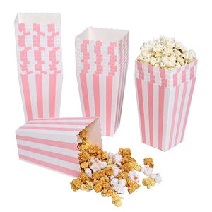 Ceremonia de graduación Cines Fiestas de cumpleaños Cajas de embalaje en forma de copa a rayas rosas para papas fritas - Product Image 1