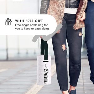 Ruthbag Tái Sử Dụng 12Oz Vải Vải Chai Rượu Vang Túi Tàu Sân Bay Dài Xử Lý 4 Ngăn Thư Mô Hình Rượu Vang Chai Caddy Chủ - Product Image 6