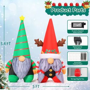 Gnomos Inflables Personalizados al por Mayor de 5.4 Pies, Lindos, Ligeros, Impermeables, Decoraciones Navideñas para Niños, Precio de Fábrica - Product Image 6