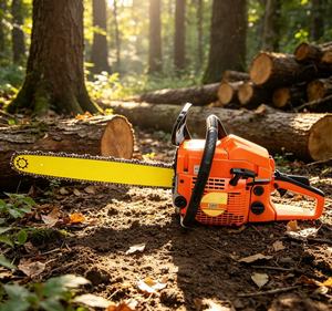 Tronçonneuse à essence industrielle professionnelle 2 temps 5800 avec guide-chaîne de 22 pouces et chaîne pour travaux de réparation de jardin - Product Image 1