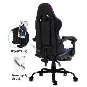 Arabia Saudita venta al por mayor de cuero barato masaje juego de ordenador <span class=keywords><strong>Silla</strong></span> <span class=keywords><strong>Gamer</strong></span> Racing Rgb sillas de juego con <span class=keywords><strong>luces</strong></span> y altavoces - Product Image 4