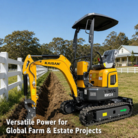 Mini pelle sur chenilles 1,2 tonne 2,5 tonnes, conçue pour durer, certifiée EPA et Euro 5, micro-excavatrice 2,5 tonnes pour l'aménagement paysager professionnel