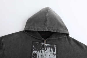 Custom Oversized Zip up Hoodie Hombres Vintage Heavyweight Zip up Hoodie - Product Image 5