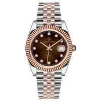 Reloj Mecánico Automático para Hombre, 40 mm, Alexander Ferros 8032D/08, Cristal de Zafiro, Cierre de Mariposa, Acero Inoxidable, Resistente al Agua