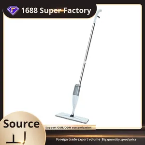 Manufacturer Wholesale Stainless Steel Pole Cotton Thread Flat Spray Water <strong>Mop</strong> Household Lazy <strong>Mop</strong> Hands-Free Washing <strong>Floor</strong> <strong>Mop</strong> - Product Image 2