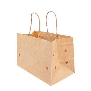 Sac d'emballage en <span class=keywords><strong>papier</strong></span> Kraft, haute résistance humide pour raisin de Table, avec poignée tordue, supermarché, offre spéciale - Product Image 3
