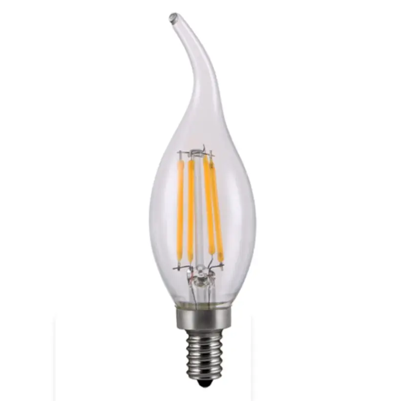 C35 LED 필라멘트 Candelabra 전구 E12 E14 베이스, 60 와트 동등한 샹들리에 LED 에디슨 전구, Dimmable