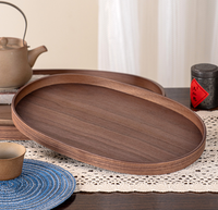 Plateau de service ovale professionnel en bois massif, planche en bois elliptique pour hôtel de luxe, restaurant et présentation alimentaire