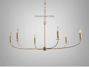 Lustre linéaire artisanal à 6 lumières, luminaire de plafond moderne noir, éclairage suspendu minimaliste du milieu du siècle pour salle à manger - Product Image 5